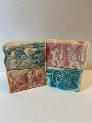 Photo of handmade baby fresh goat milk soap made in small batches using the cold process method. Made in Maine